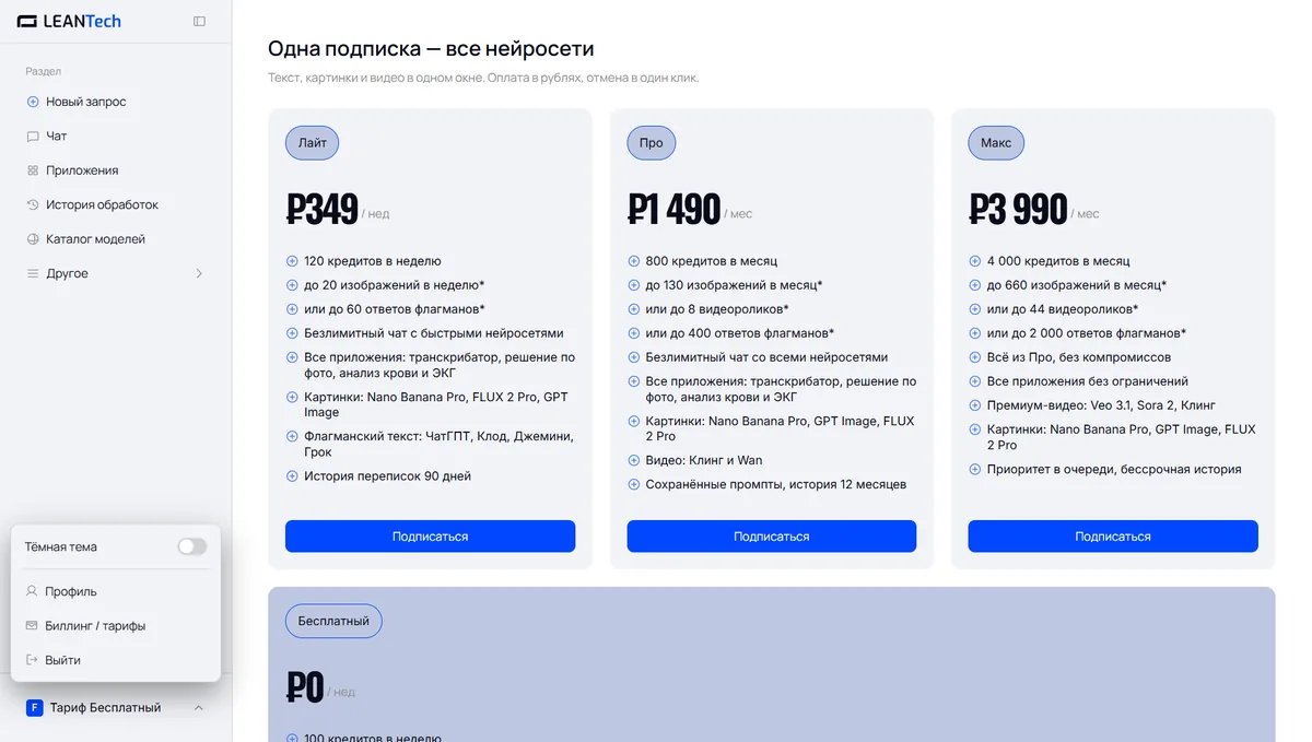 Оплата Neural Frames картой РФ